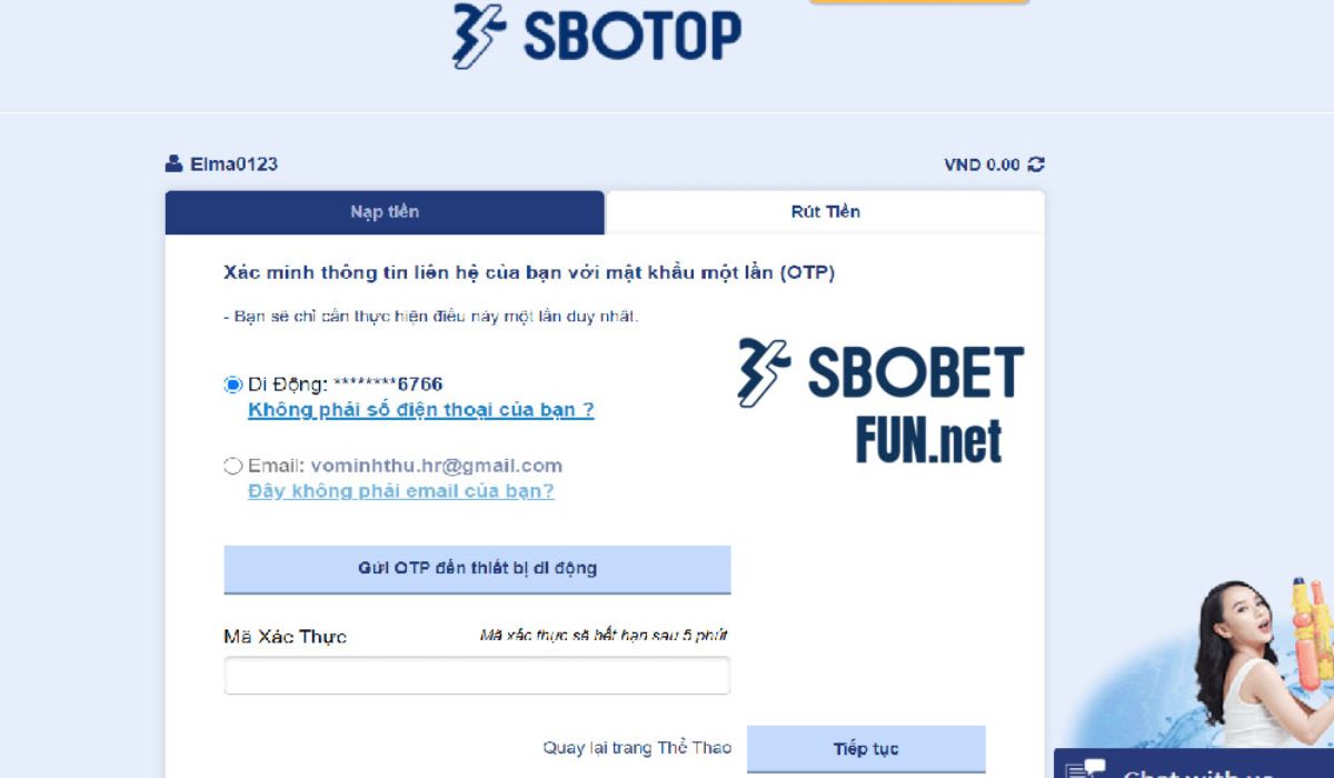 Nạp Tiền Sbobet Vào Tài Khoản Nhanh Chóng, An Toàn